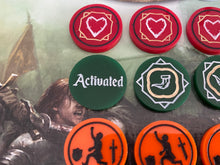 Load image into Gallery viewer, Condition Tokens- Panicked, weakened, Vulnerable, Order, and Wound tokens! 5 Tokens listing
