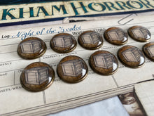 Load image into Gallery viewer, Arkham Horror Resource Tokens - 10 Resource Tokens - Metal Brass Base Tokens