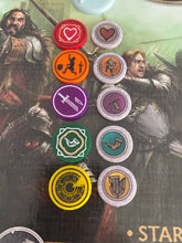 Load image into Gallery viewer, Condition Tokens- Panicked, weakened, Vulnerable, Order, and Wound tokens! 5 Tokens listing
