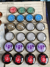 Load image into Gallery viewer, Arkham Horror Under Dark Waves expansion Tokens. Terror Mythos Doom Tokens