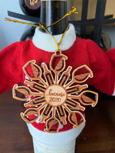 Load image into Gallery viewer, Cherry wood Wine 2020 Christmas ornament