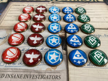 Load image into Gallery viewer, Arkham Horror The Card Game Compatible Premium Brass Backed Investigator Action Tokens