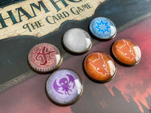Load image into Gallery viewer, Mythos Arkham Horror Under Dark Waves expansion Tokens. Terror Mythos Doom Tokens
