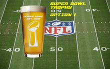 Load image into Gallery viewer, Fantasy Football Glass - Etched Pint Glass for Super Bowl Party Gifts, Custom Beer Glass with League Name, Draft Party Gift Super Bowl 2021