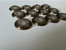 Load image into Gallery viewer, Arkham Horror Resource tokens - number 3 resource tokens - 12 total
