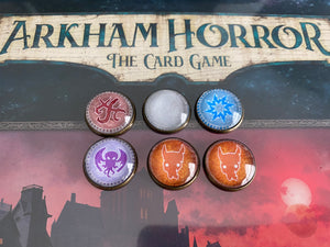 Mythos Arkham Horror Under Dark Waves expansion Tokens. Terror Mythos Doom Tokens