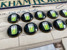 Load image into Gallery viewer, Arkham Horror Supply tokens - 10 Premium Brass Metal tokens
