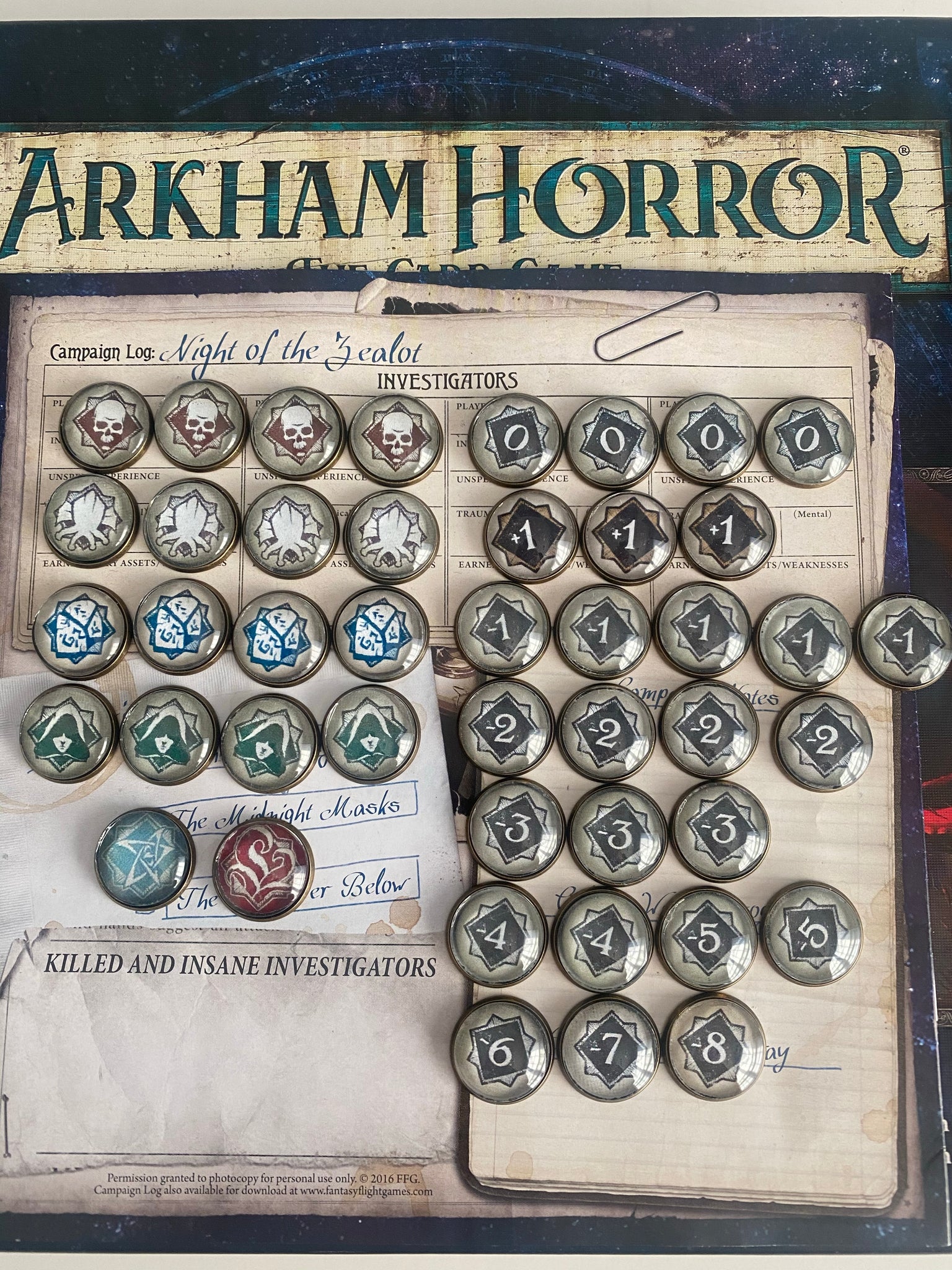 Call of Cthulhu Arkham Horror Tokens! Full set! Arkham Horror Card gam Vampire Creations Call of Cthulhu Arkham Horror Tokens! Full set! Arkham Horror Card gam Vampire Creations