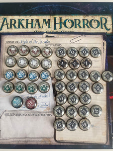 Call of Cthulhu Arkham Horror Tokens! Full set! Arkham Horror Card game!