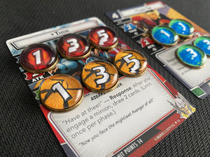 Marvel Champions The Card Game tokens. Damage Threat tokens. All purpose tokens. Marvel LCG tokens