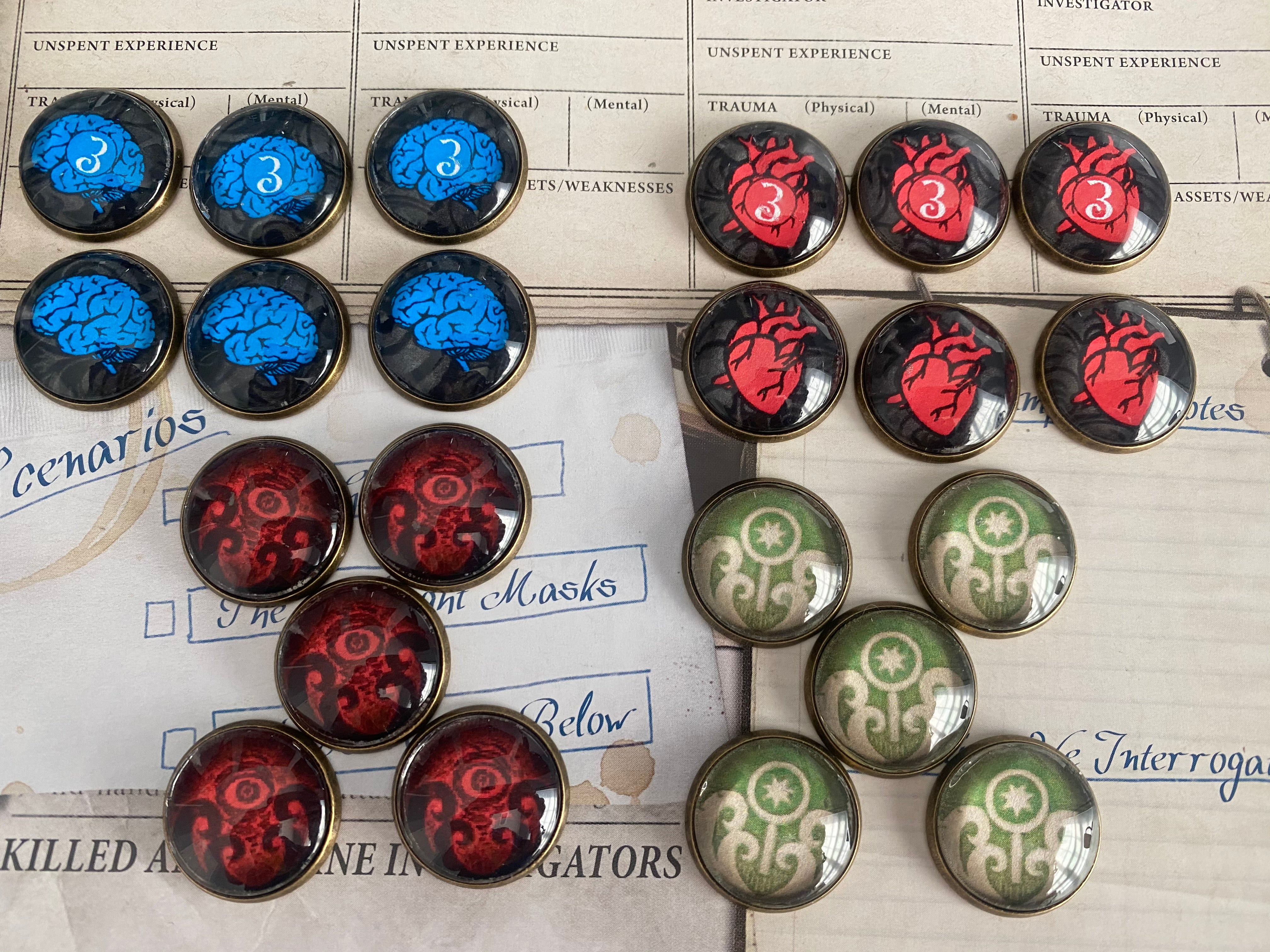 Arkham Horror Tokens. Damage, Sanity, Clue, and Doom tokens. Cthulhu Arkham Horror LCG Tokens Arkham Horror Tokens. Damage, Sanity, Clue, and Doom tokens. Cthulhu Arkham Horror LCG Tokens