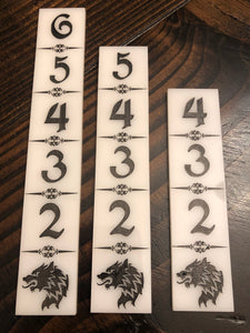 A Song of Ice and Fire movement sticks for ASOIAF! Pick your house! 4 Measurement Sticks! Rulers! AGOT ASOIF